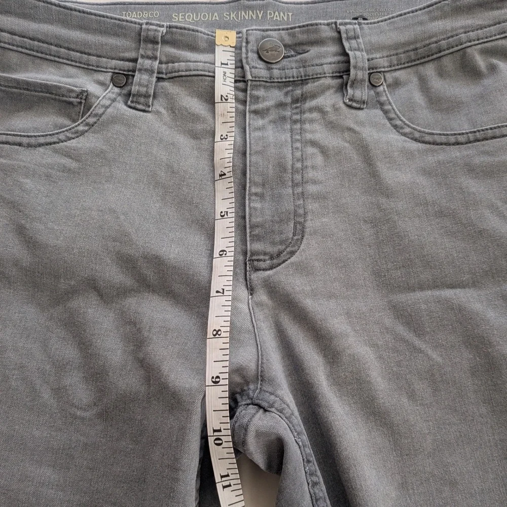 Toad&Co Sequoia Skinny Pants Womens 6 Gray Organic Cotton Stretch Slim‎ Jeans